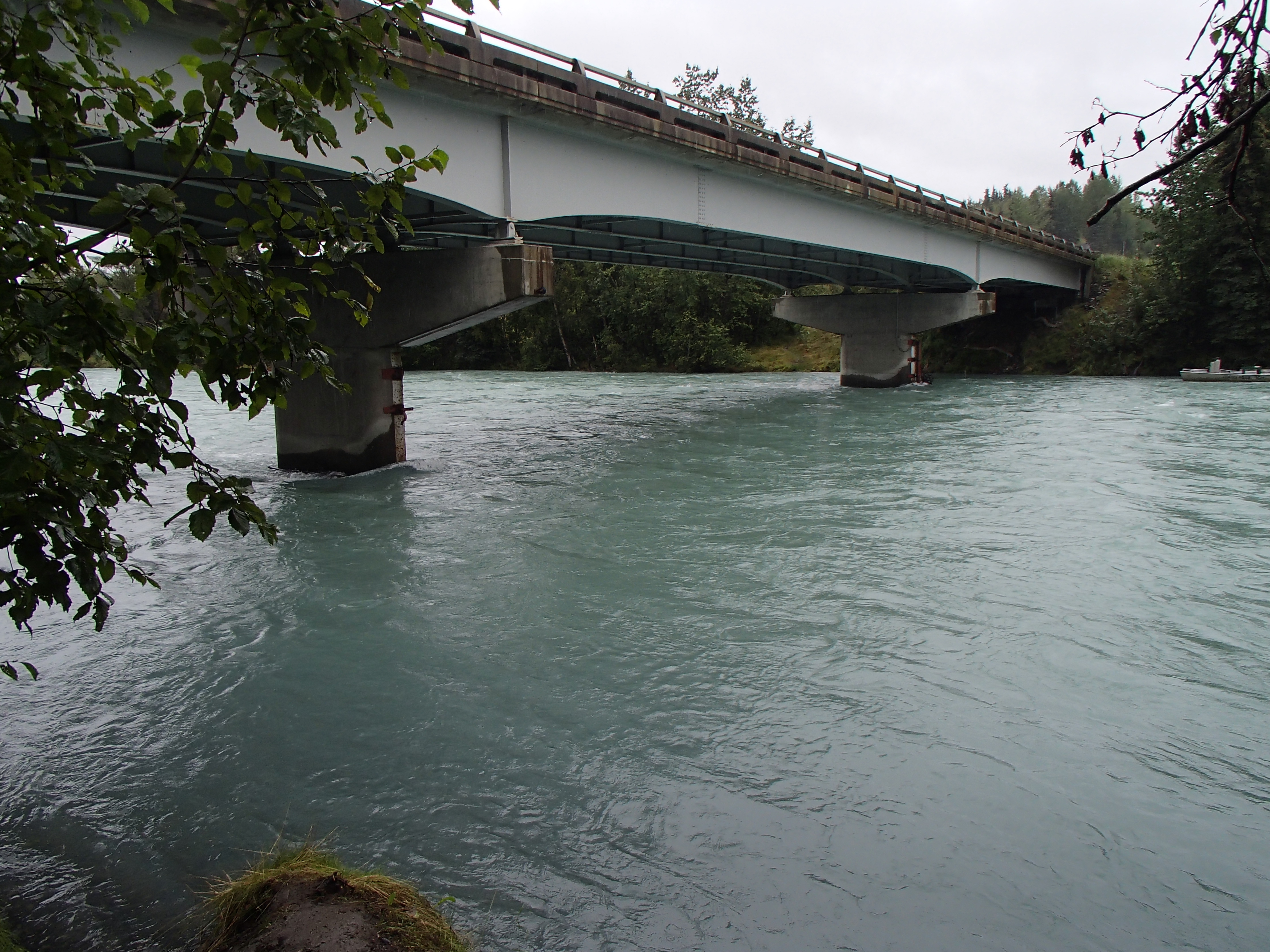 Kasilof River bridge during highwater
