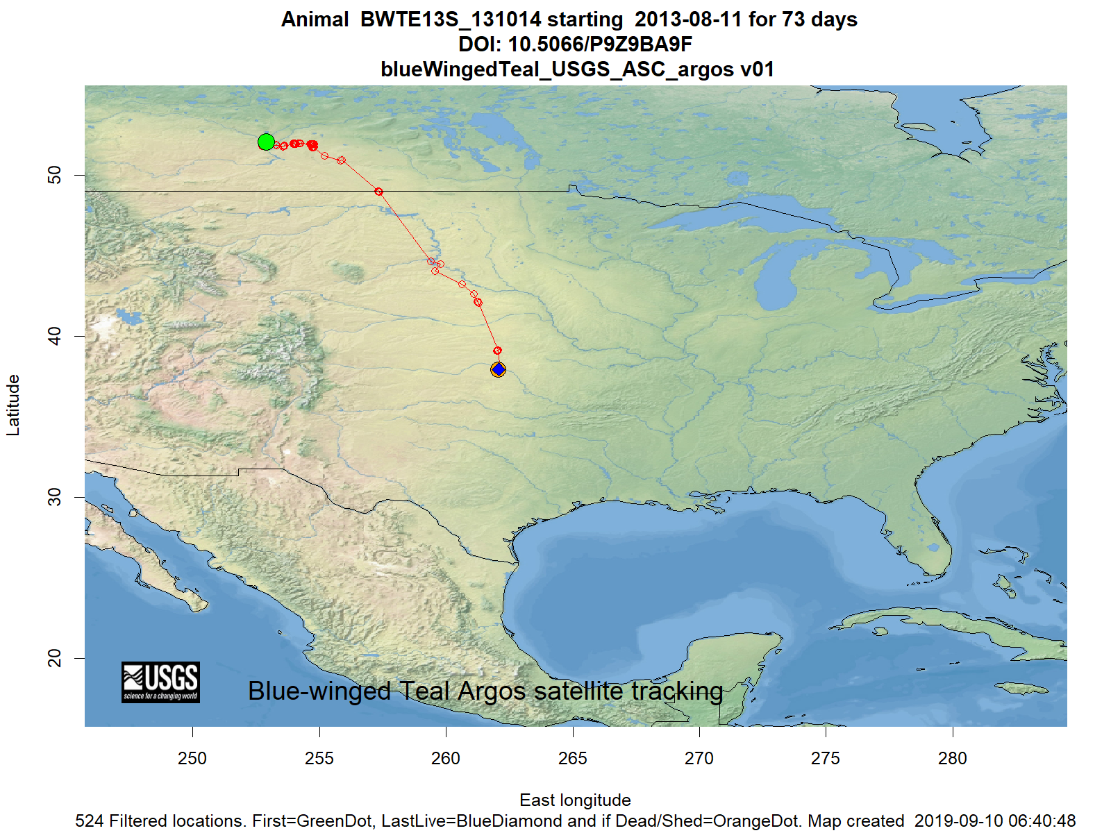 Tracking map for species BWTE13S_131014