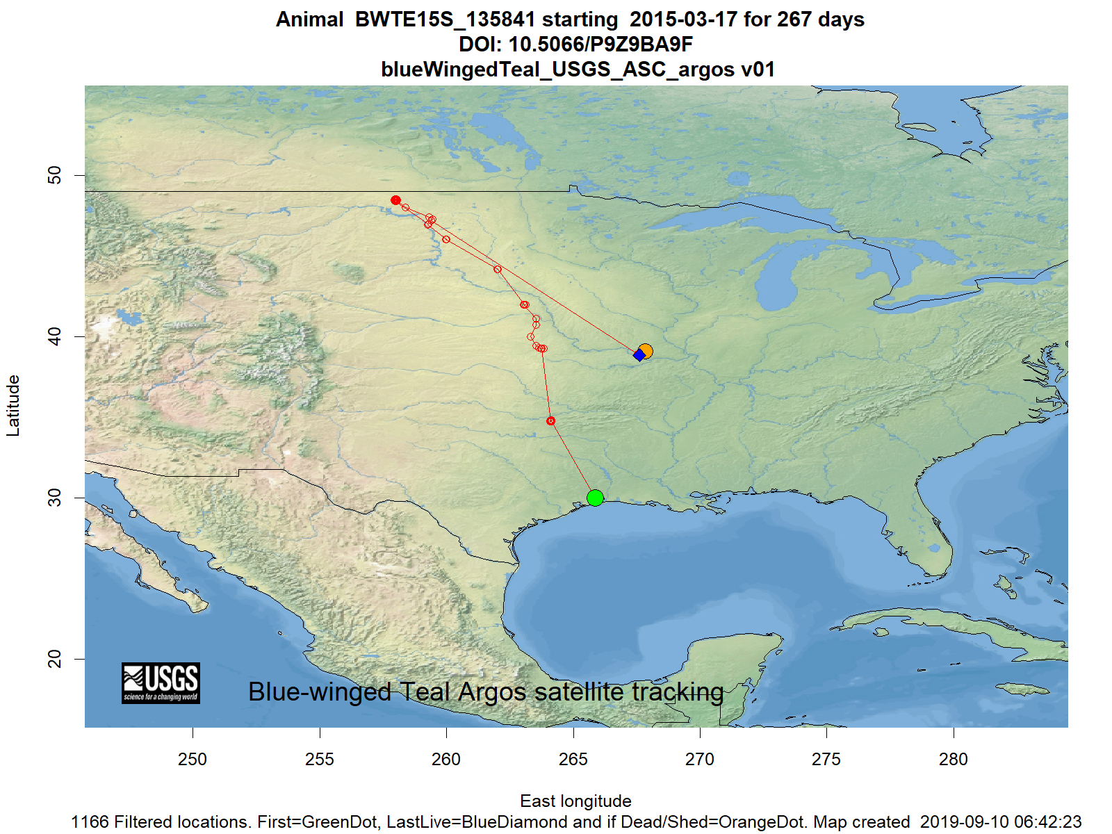 Tracking map for species BWTE15S_135841
