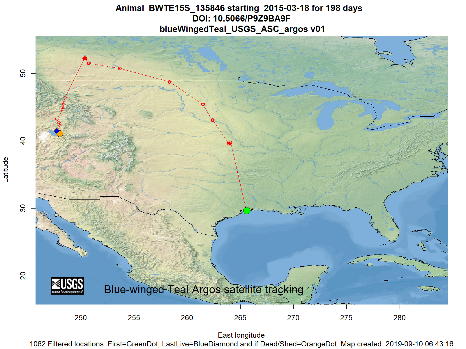 Tracking map for species BWTE15S_135846