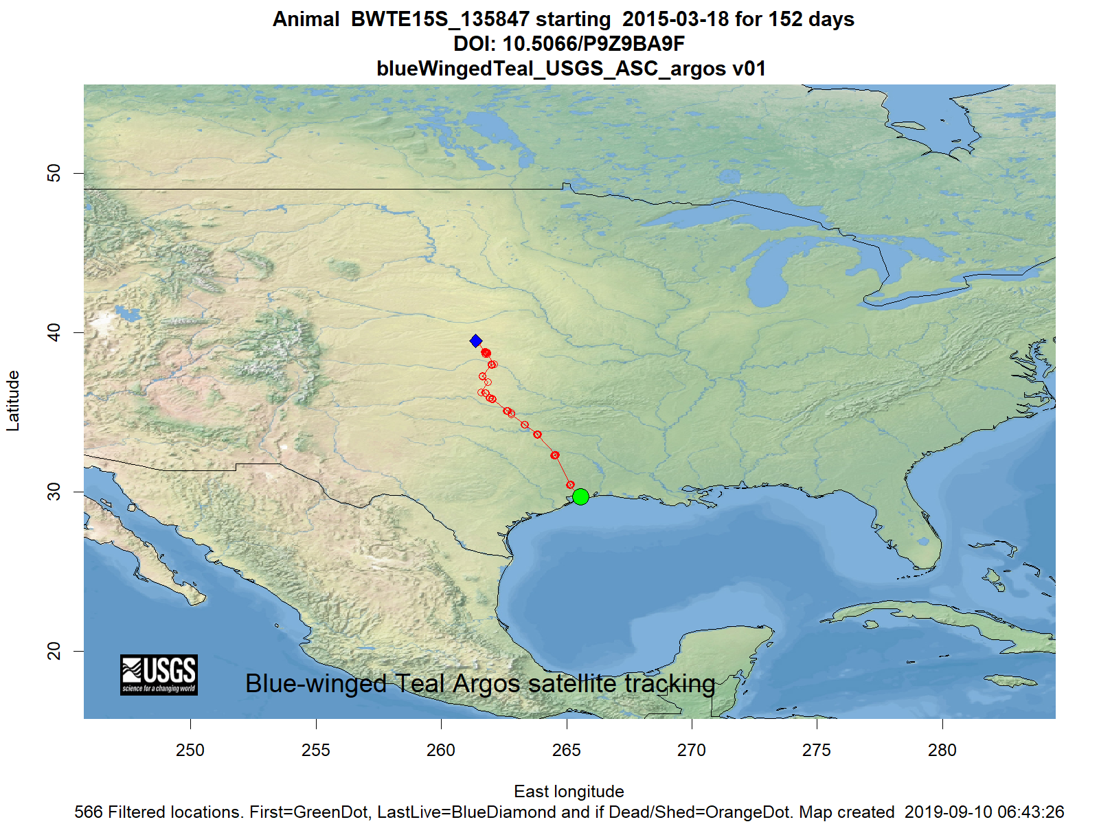 Tracking map for species BWTE15S_135847