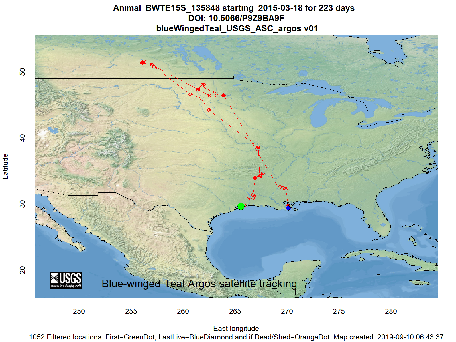 Tracking map for species BWTE15S_135848