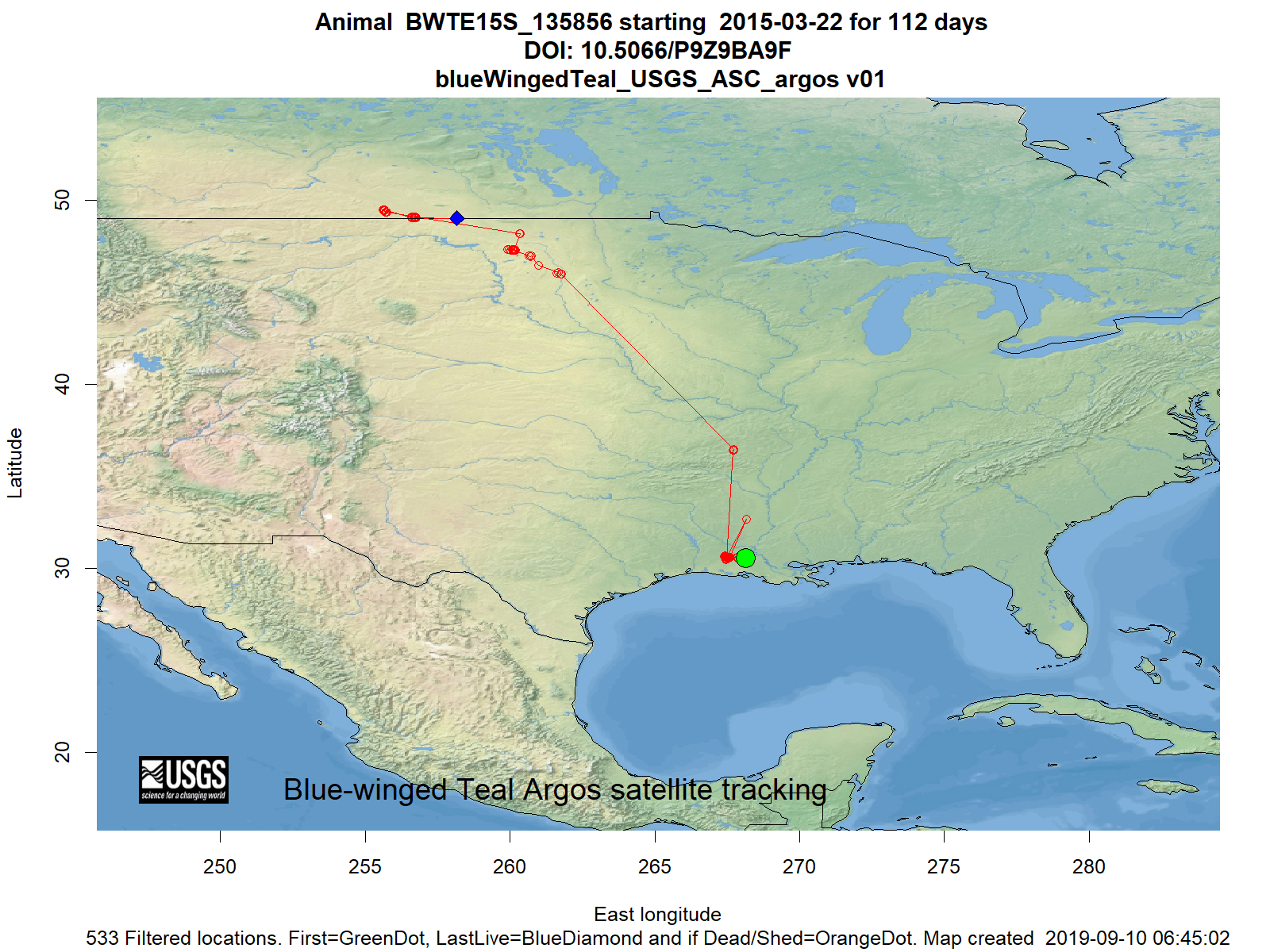 Tracking map for species BWTE15S_135856