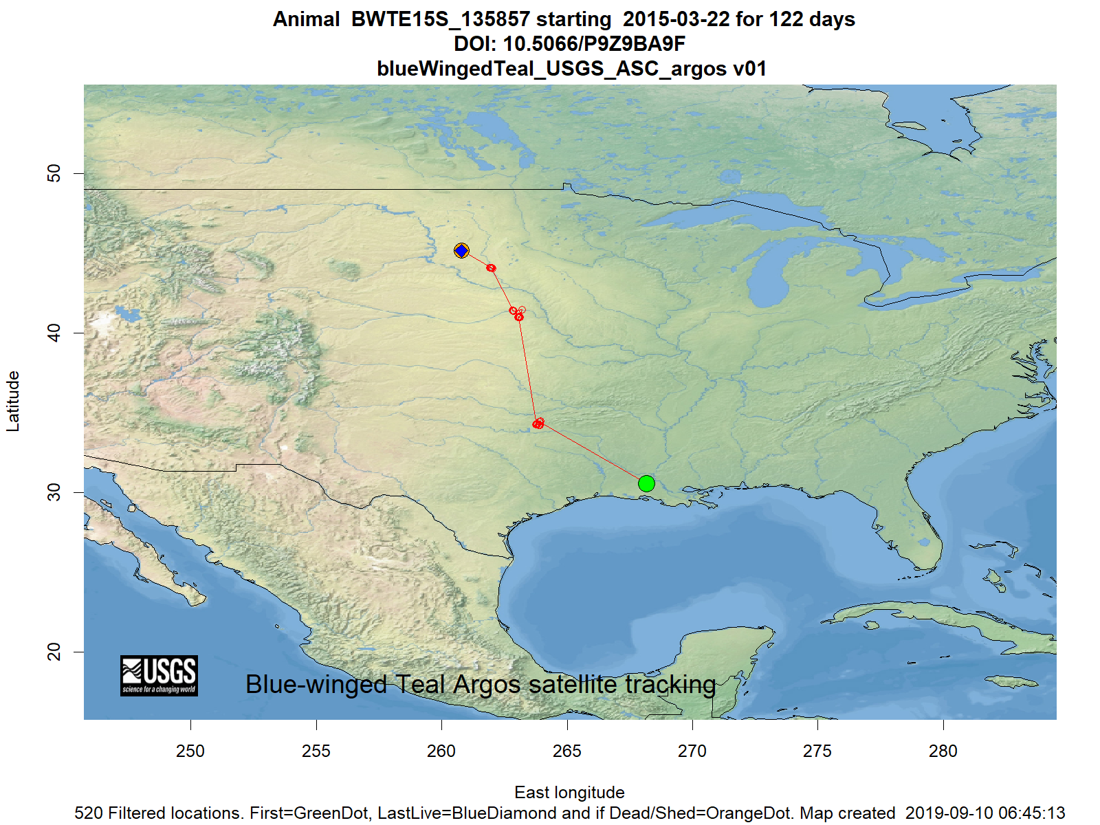 Tracking map for species BWTE15S_135857