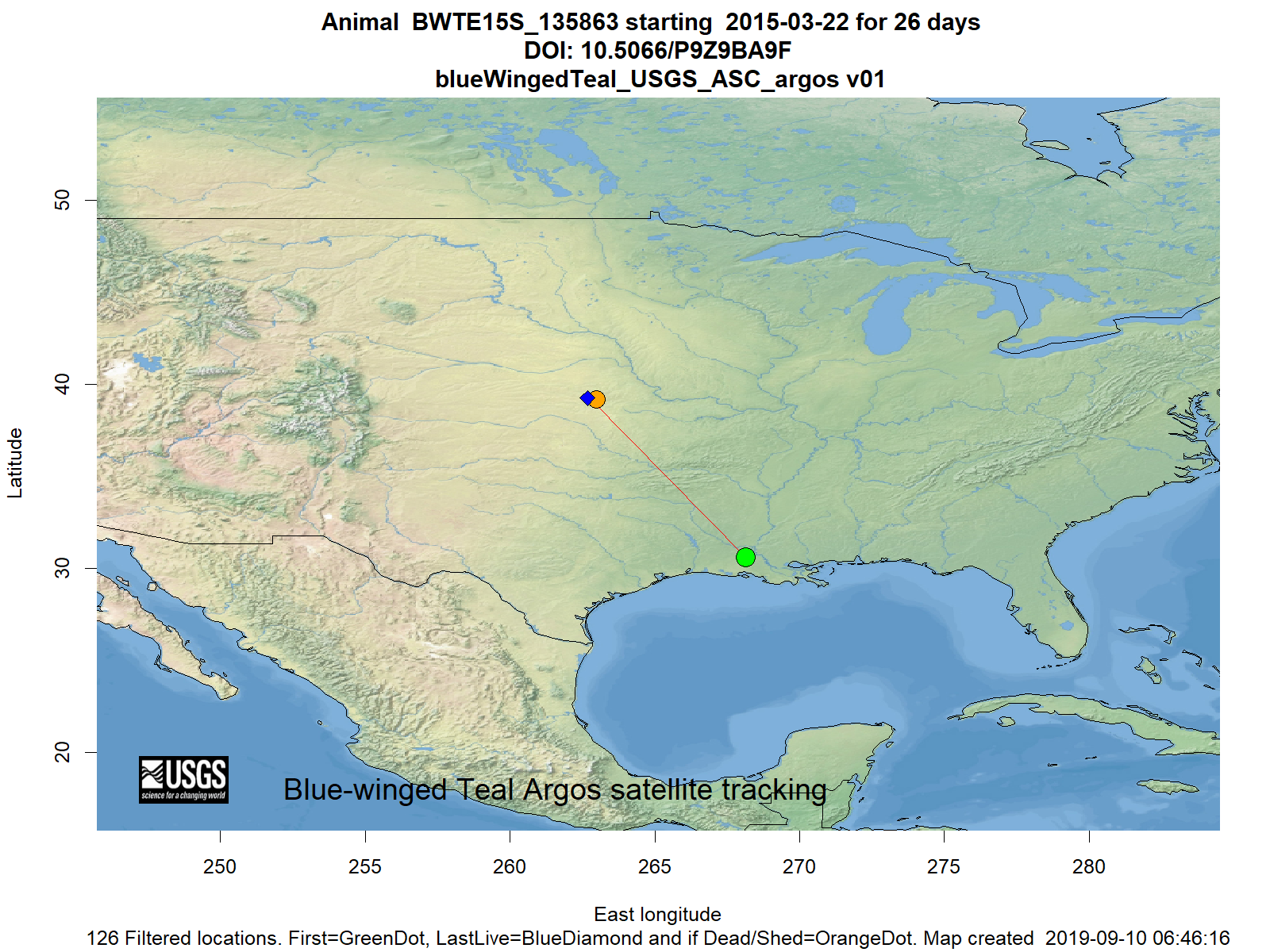 Tracking map for species BWTE15S_135863