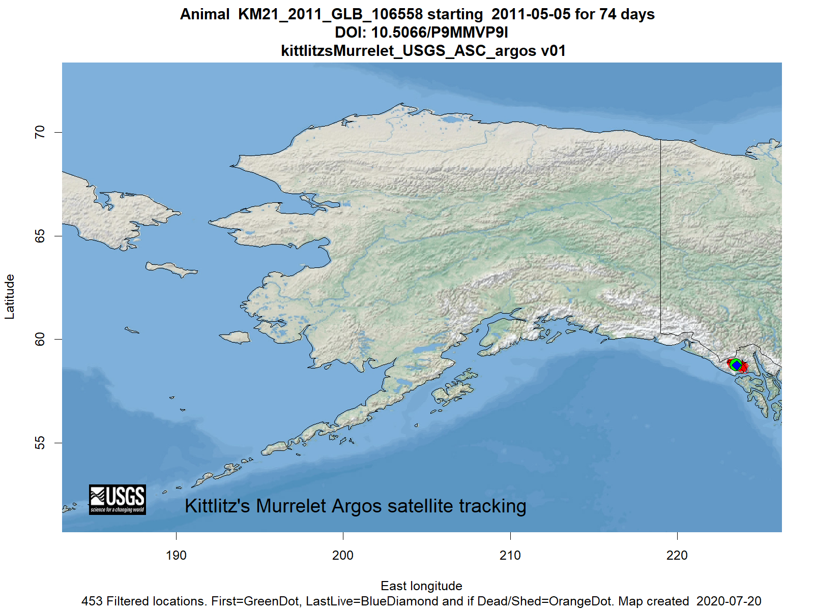 Tracking map for species KM21_2011_GLB_106558