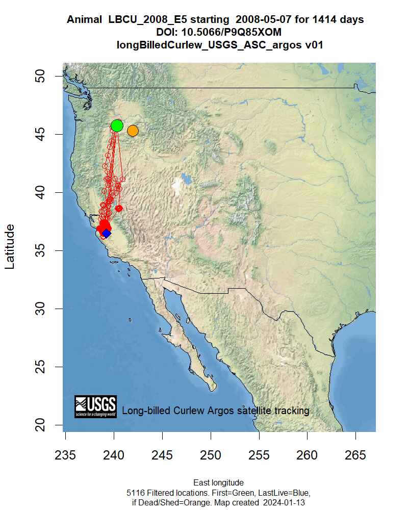 Tracking map for species LBCU_2008_E5