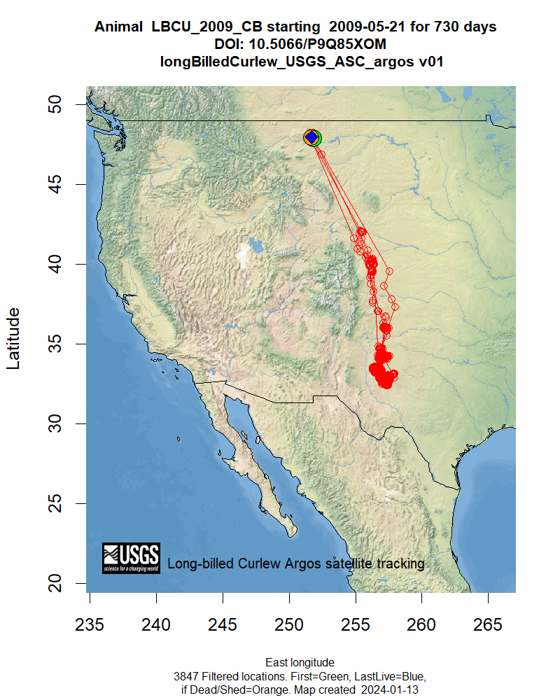 Tracking map for species LBCU_2009_CB
