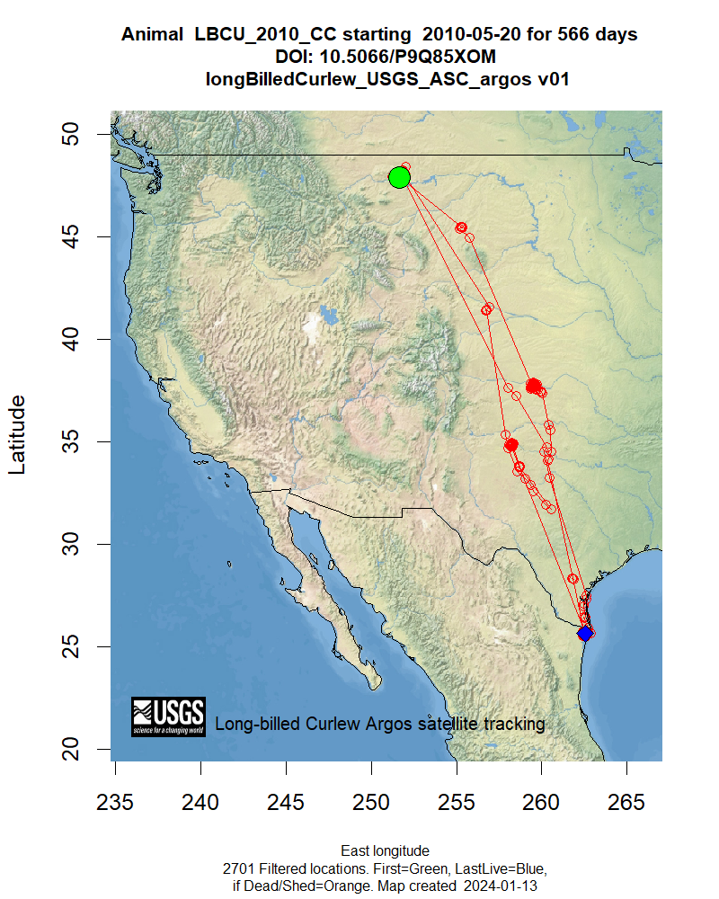 Tracking map for species LBCU_2010_CC