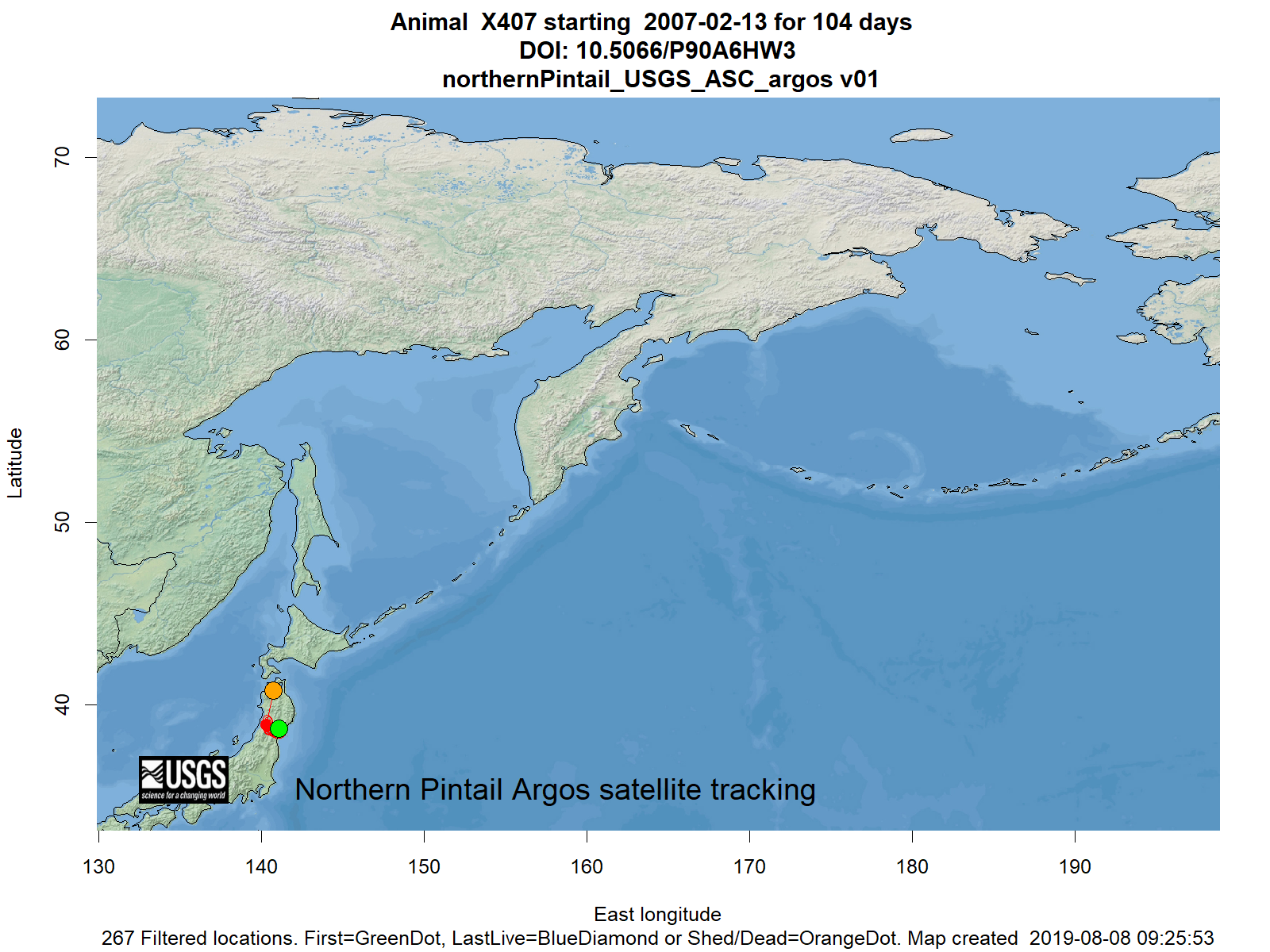 Tracking map for species X407