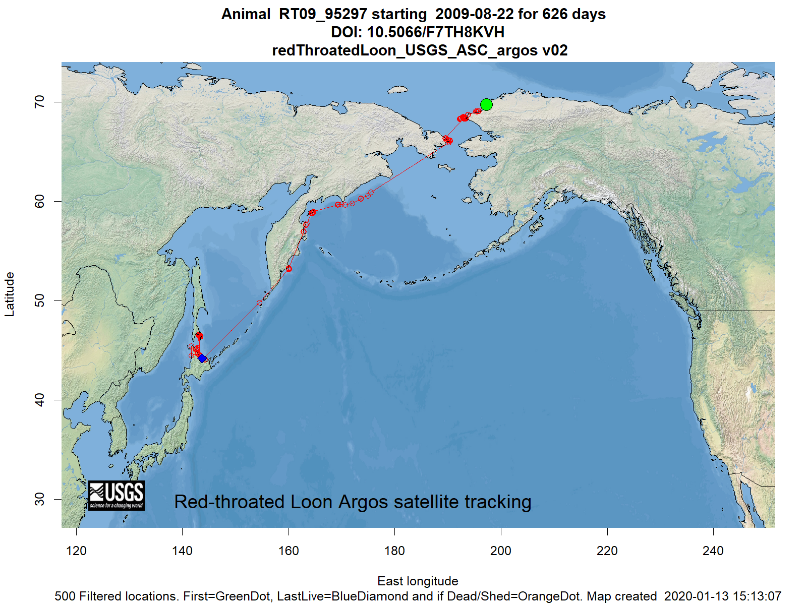 Tracking map for species RT09_95297