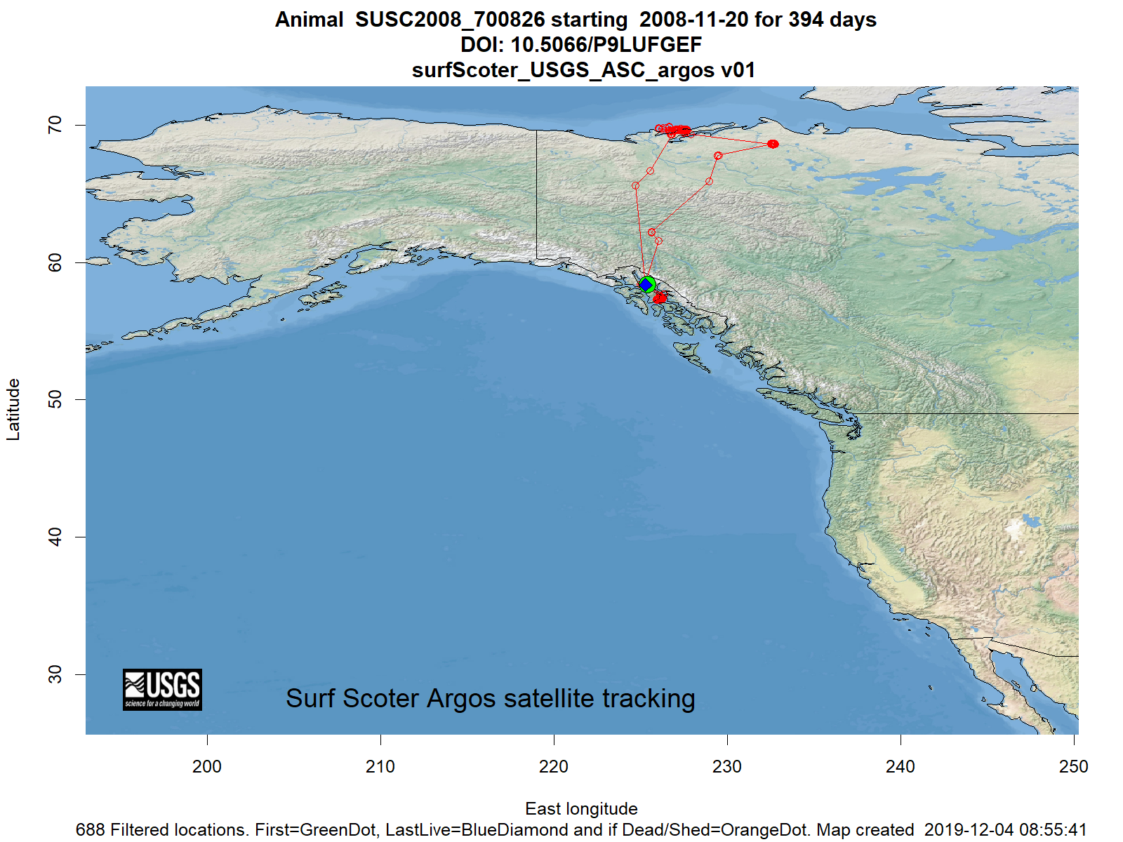 Tracking map for species SUSC2008_700826