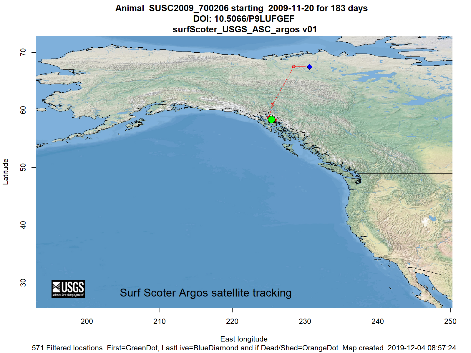 Tracking map for species SUSC2009_700206