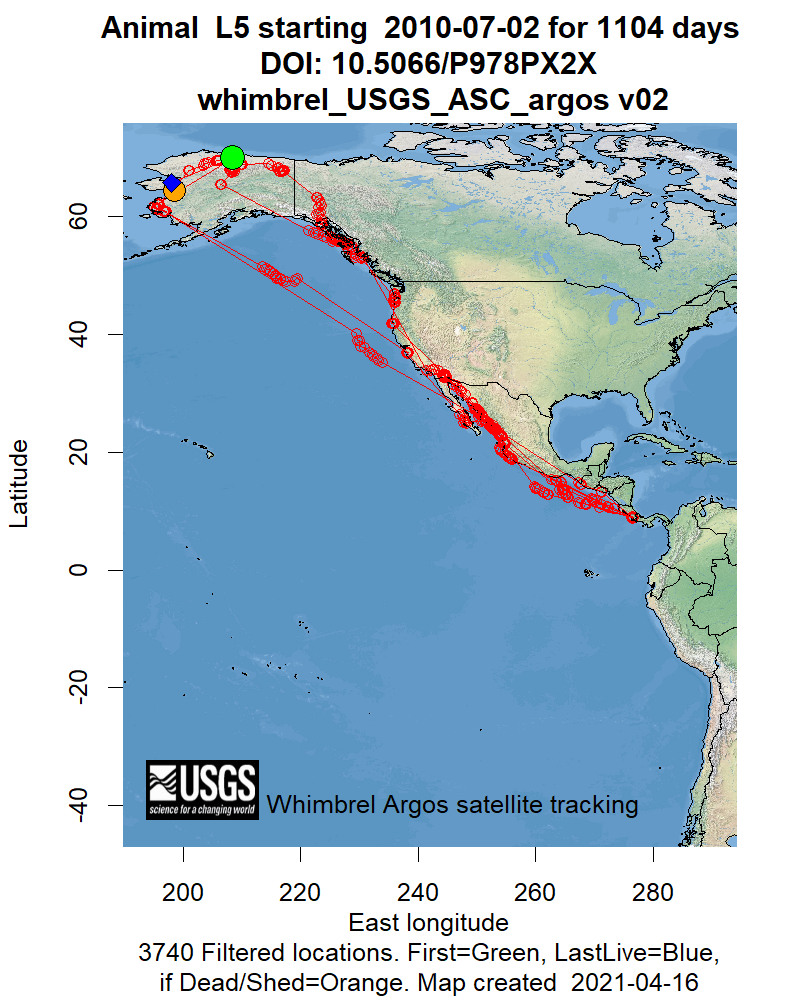 Tracking map for species L5