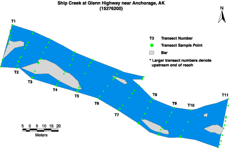 Ship Creek at Glenn Highway site map