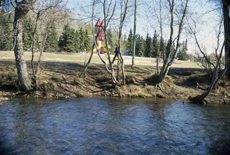 Transect 4, looking at right bank from mid-channel.