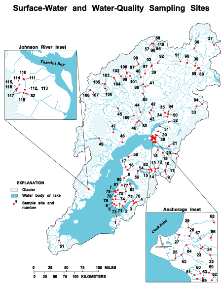 Cook Inlet surface water quality sampling sites